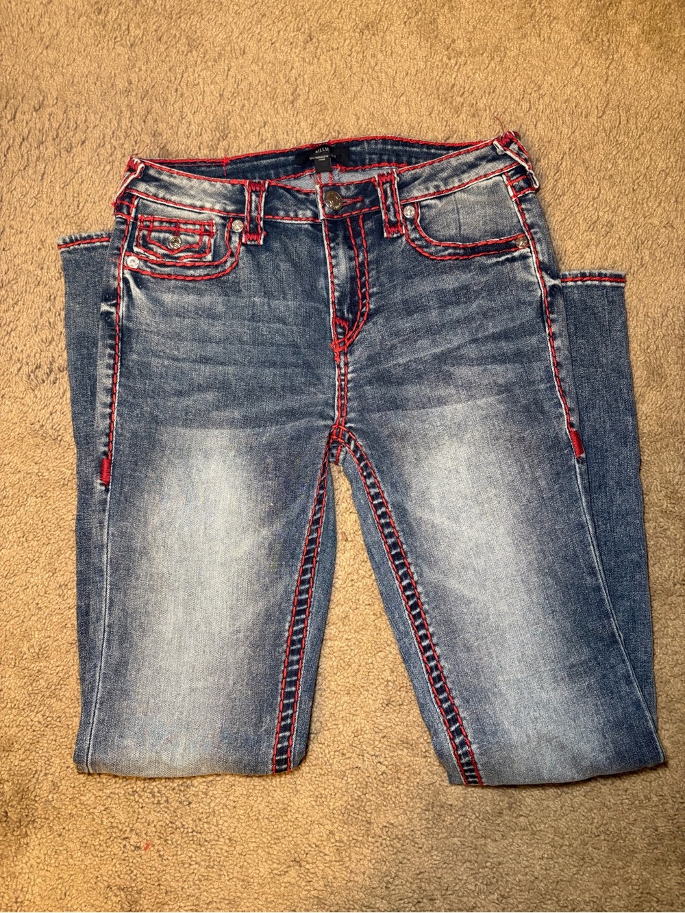 True Religion Billie Mid Rise Straight Leg Jeans